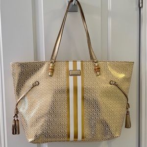 Excellent Condition Lilly Pulitzer mizner gold tote